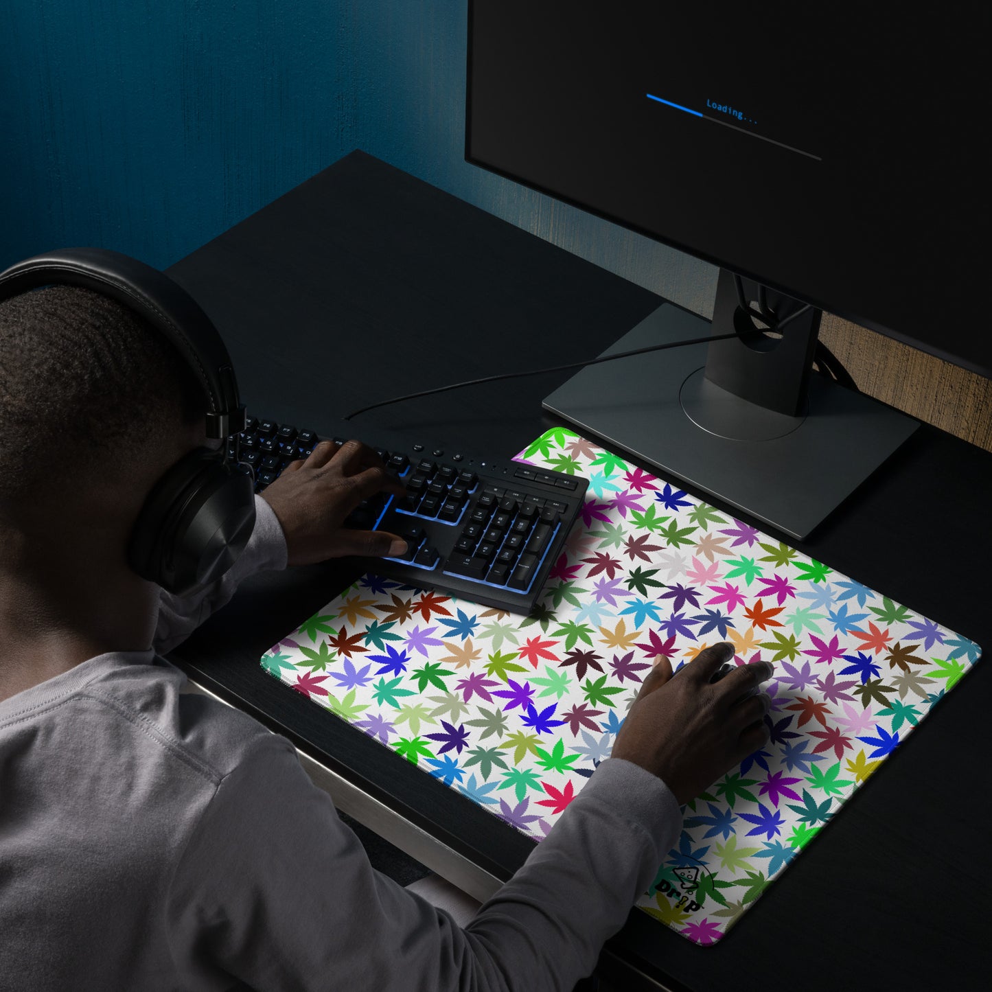 Prismatic Leaf White Gaming mouse pad